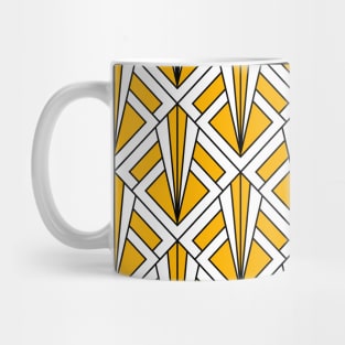 Art Deco Pattern no 87 - Yellow - Geometrical Pattern Mug